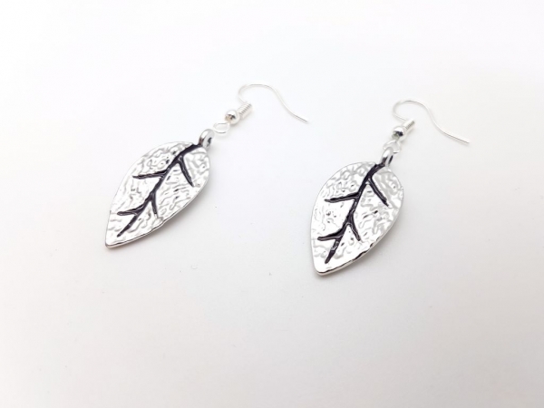 Blatt Ohrringe silberfarben